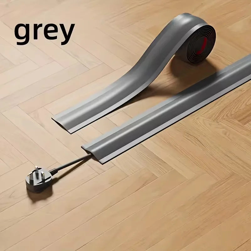 1PC 1/3meters PVC Floor Cable Protector Self Adhesive Wire Cover Flexible Cable Duct Cord Hider For Home Office Desk TV Computer