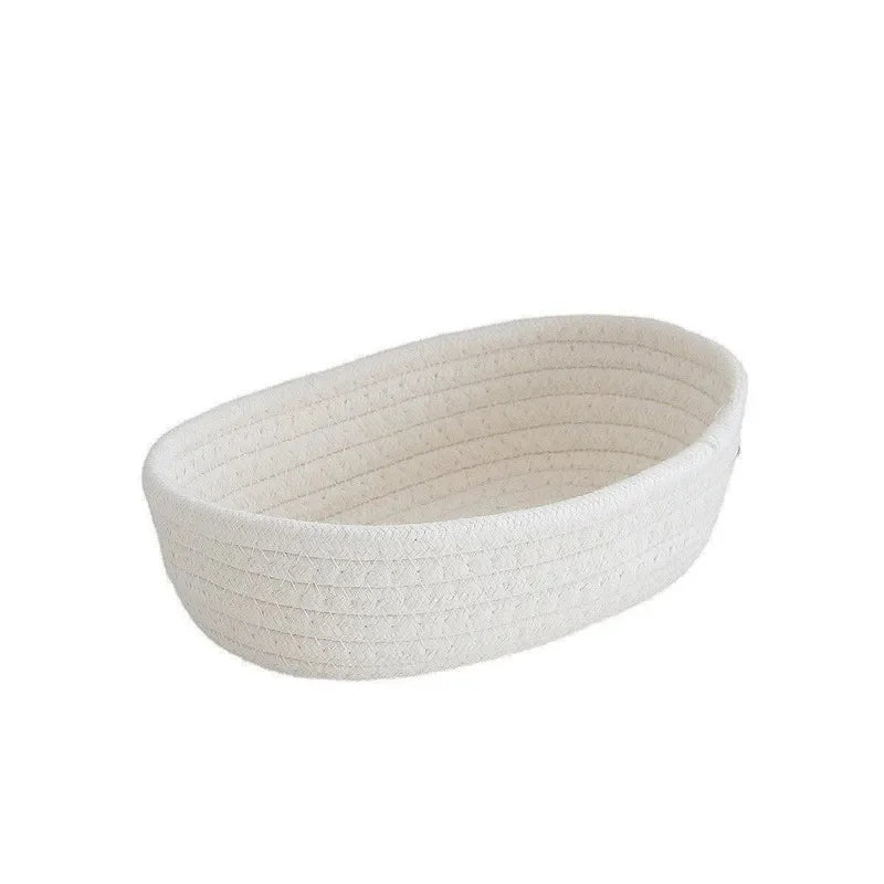 Nordic Cotton Rope Woven Storage Baskets Organize Boxes Desktop Sundries Organize Basket Sundries Key Cosmetics Storage
