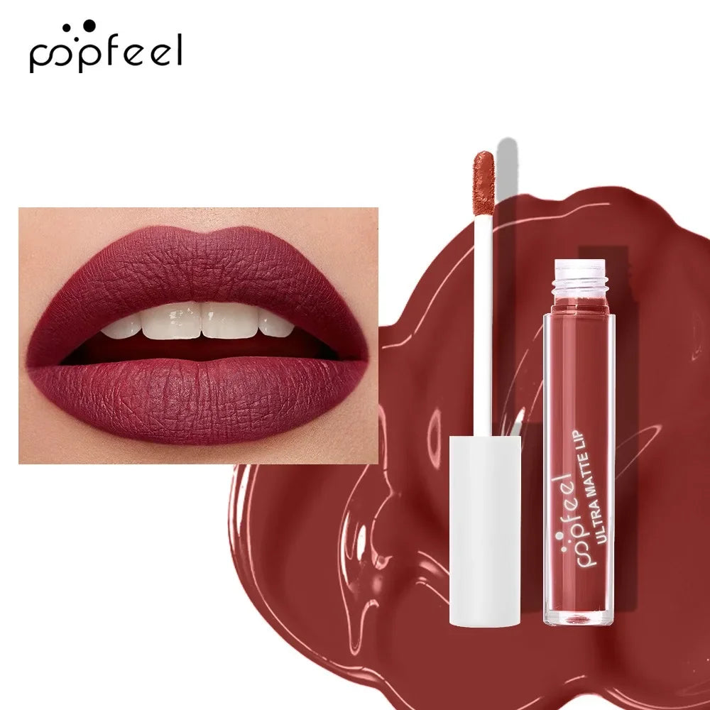 Punk Black Matte Liquid Lipstick Waterproof Long Lasting Party Lip Glaze Cosplay Velvet Nude Lip Tint Halloween Lip Makeup