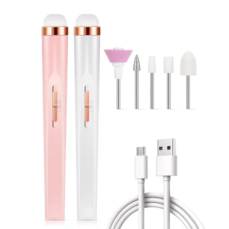 5 in 1 Professional Electric Nail Manicure Set with Light - Multi-Function Nail Drill Machine Kit for Salon & Home DIY Manicure