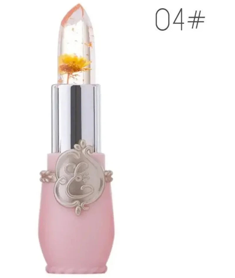 Waterproof Flower LipStick Jelly Flower Transparent Color Changing Lipstick Long Lasting 6 Colors Flower Lipsticks Lip Balm
