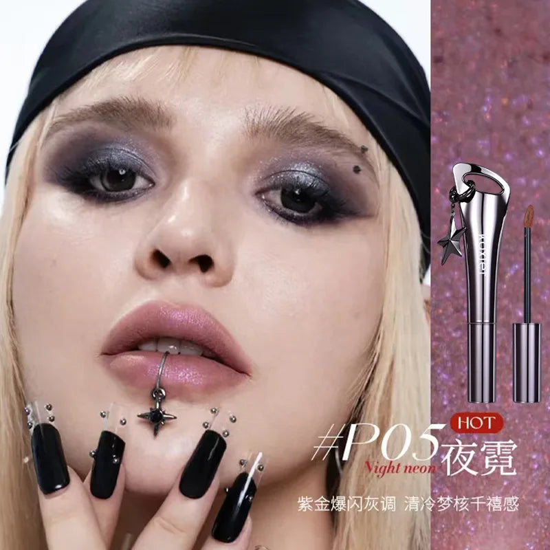 KAXIER Lipstick Matte Shimmer Velvet Mist Nude Lip Mud Gothic Smoky Punk Lip Non Stick Cup Fine Flash Lasting Lip Makeup