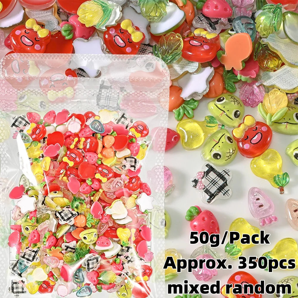 500-600pcs Bow Flower Nail Art Resin Decorations Mix Shapes Nail Charms Press on Manicure Supplies Jewelry Kawaii Accessories *&
