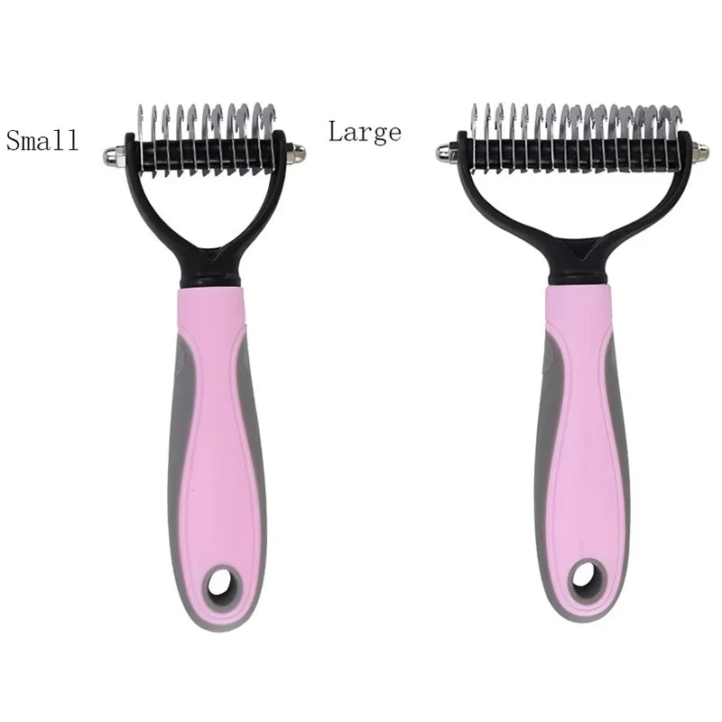 Professional Pet Deshedding Brush 2 Sided Dematting Dog And Cat Hair Remover Pet Hair Knot Cutter Dogs Grooming Shedding Supplie
