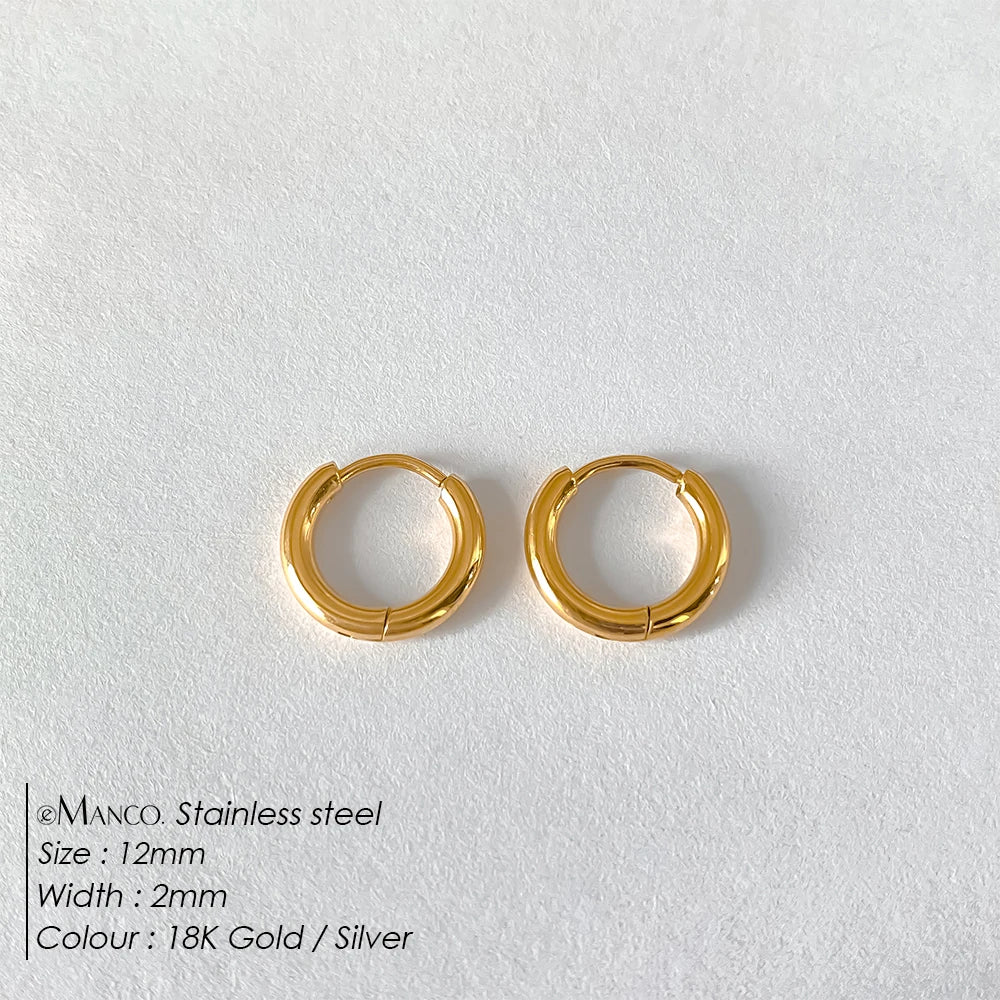 EMANCO Fashion Gold Size Circle Earrings Women's Jewelry Accessories Classic Stainless Steel Earrings Wholesale