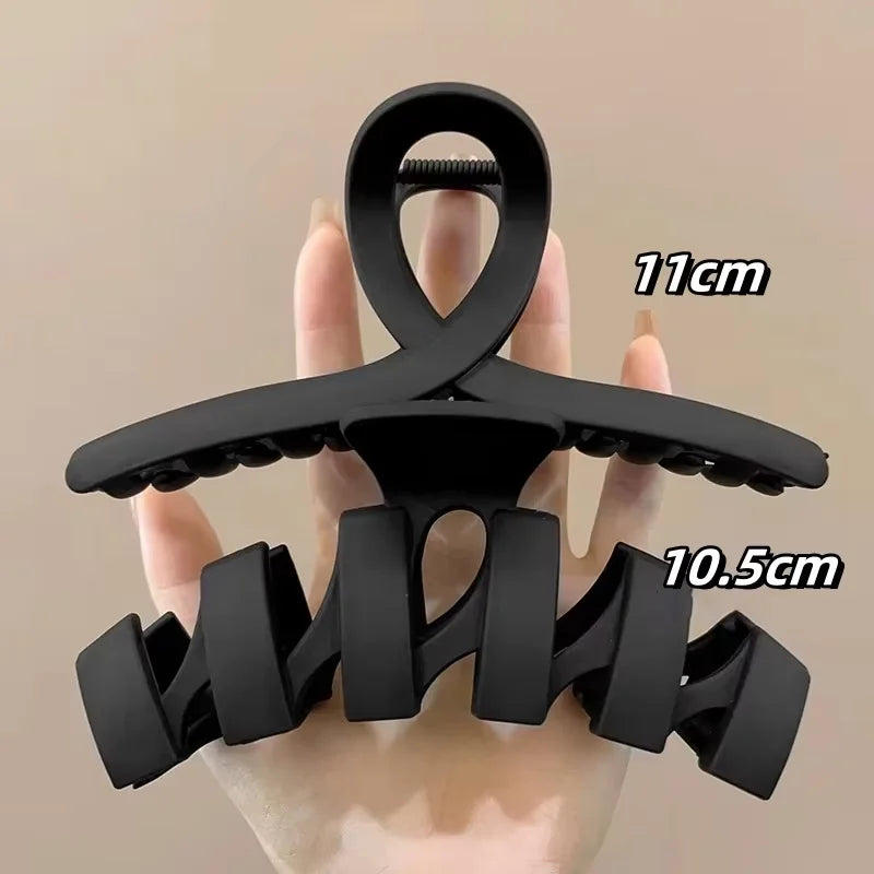 Black Series Big Hair Clip for Women Simplicity Ponytail Clip Women Fashion Shark Clip Girl Hair Clamp