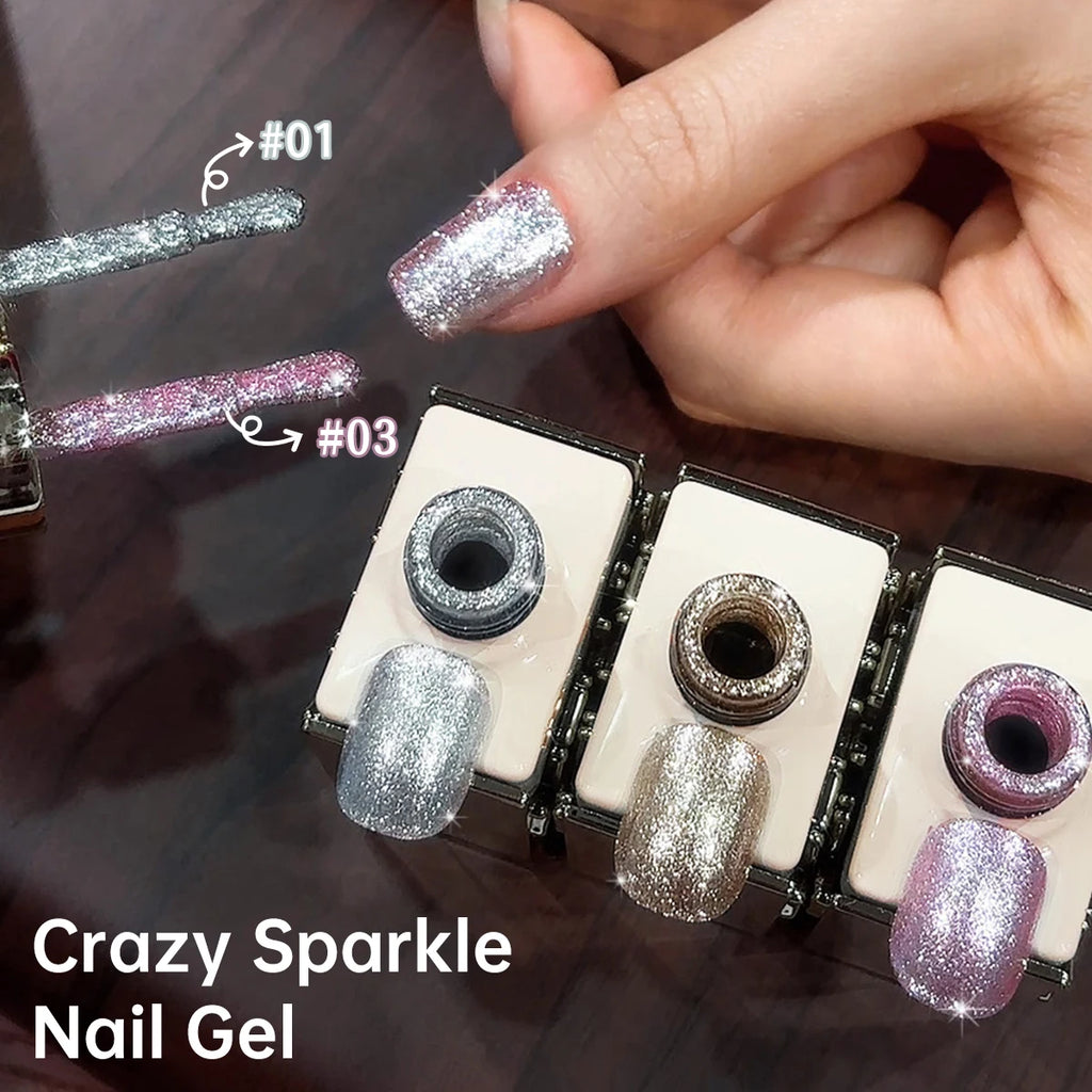 XEIJAYI 1pc/3pcs  Flashing Wildly Glitter  Nail Gel Set Semi Permanent Nail Art Soaking UV LED Nail Salon DIY Nail Salon Gel