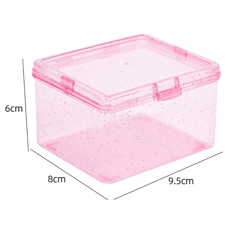 New Transparent Plastic Storage Box Photocards Small Card Storage Box Desk Organizer Box Classification Box Stationery
