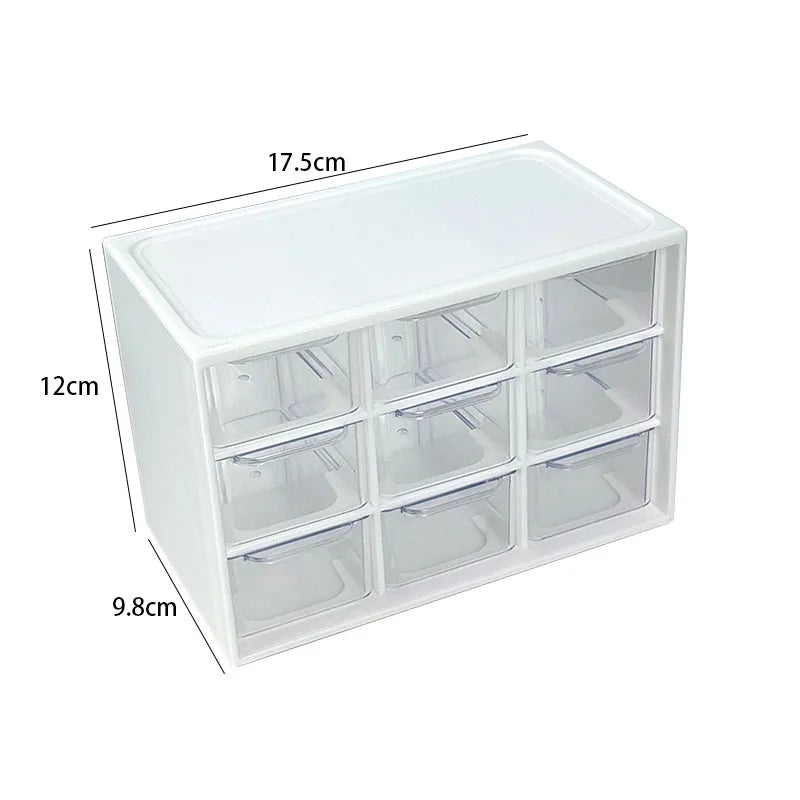 Multi-Grid Desktop Drawer Organizer Dustproof Storage Box, Portable Jewelry Cosmetics Makeup Container, Home Office Storage Case