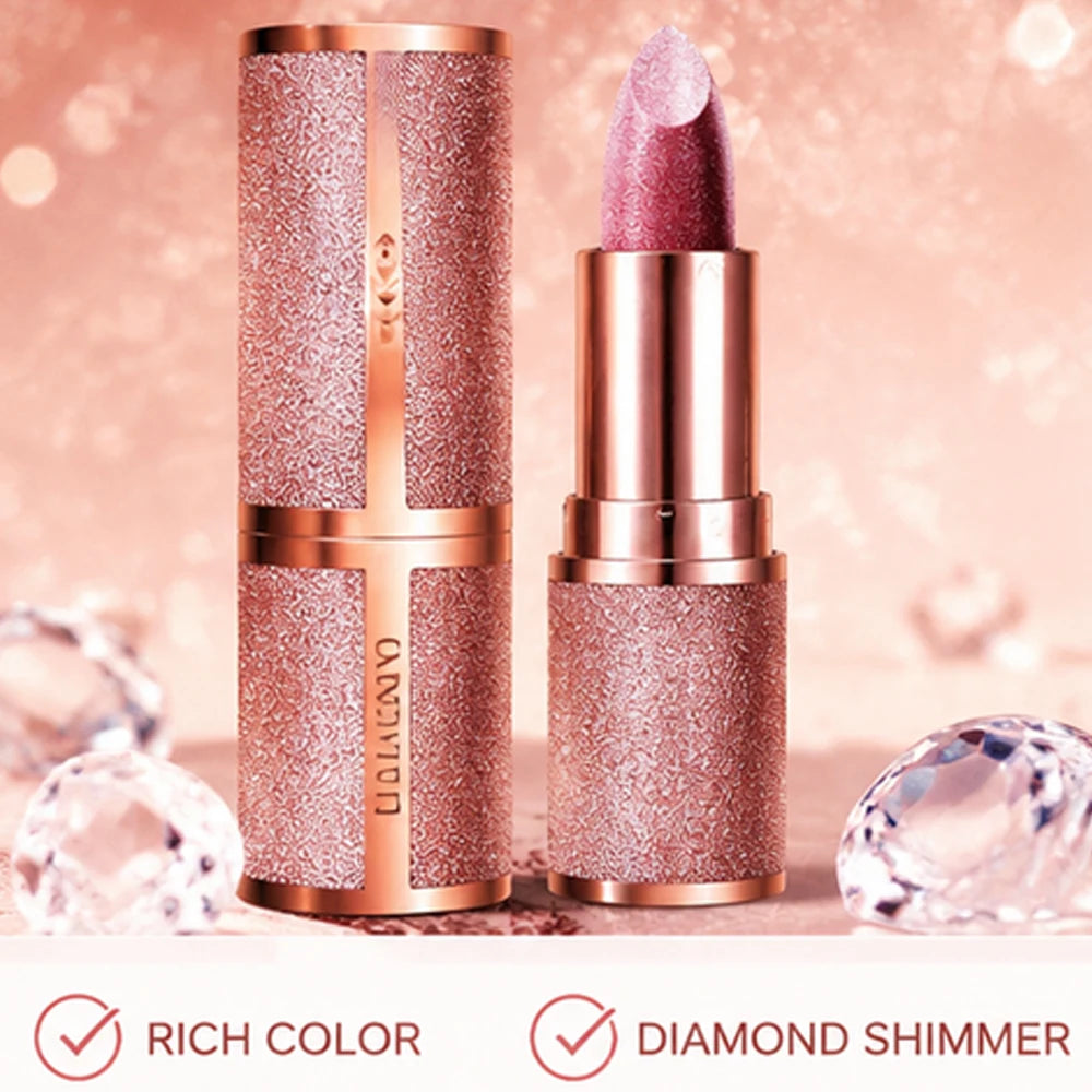 Rose Smoke Powder, Bright Starry Sky, Glossy Velvet Texture, Durable, Make Your Lips Shiny, Waterproof, Anti-fouling.lipstick