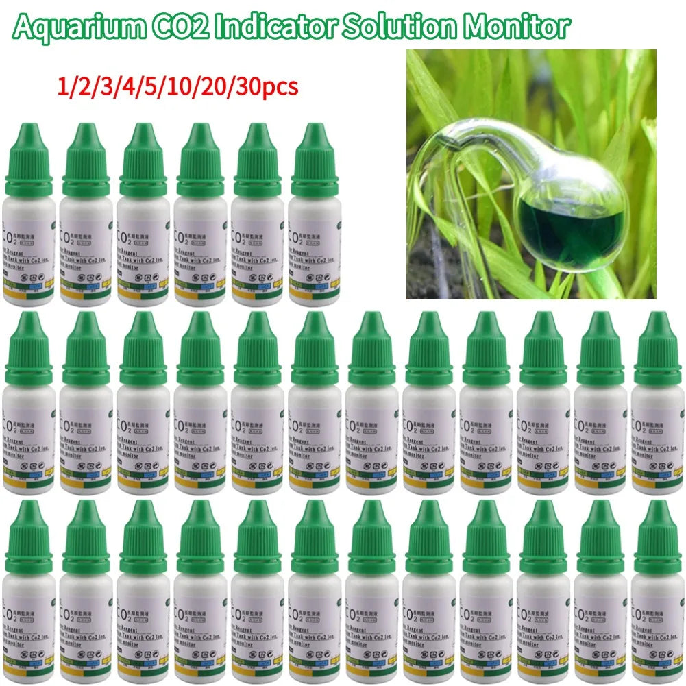 15ml Aquarium CO2 Solution Monitor CO2 System Concentration Fish Tank Glass Liquid Tester Fluid Glass Carbon Dioxide Checker