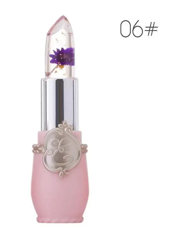 Waterproof Flower LipStick Jelly Flower Transparent Color Changing Lipstick Long Lasting 6 Colors Flower Lipsticks Lip Balm