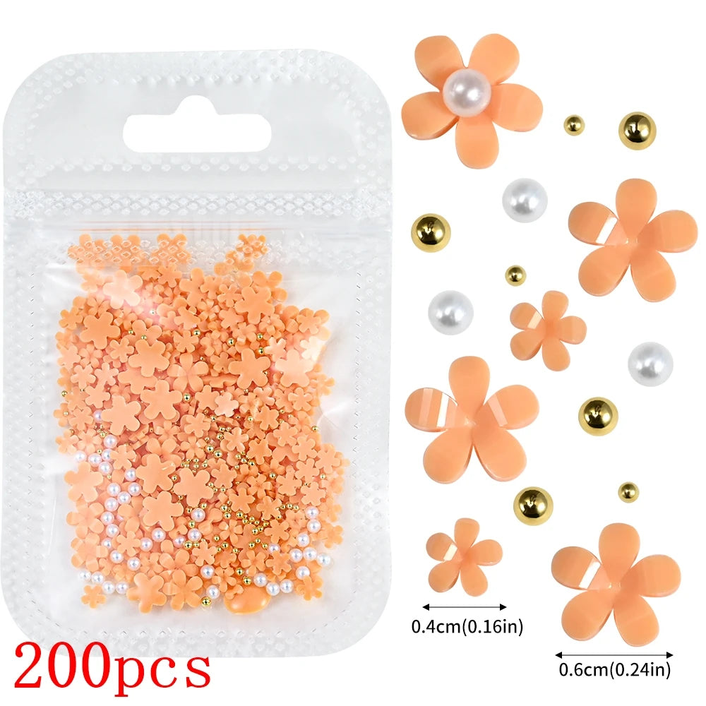 500-600pcs Bow Flower Nail Art Resin Decorations Mix Shapes Nail Charms Press on Manicure Supplies Jewelry Kawaii Accessories *&
