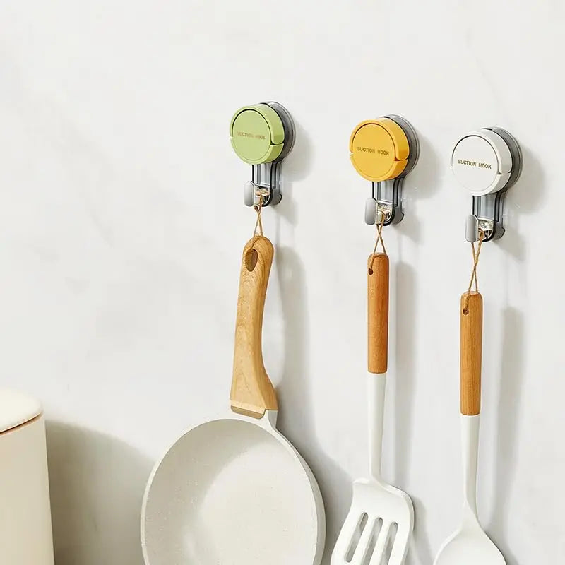1/2pcs Contemporary Suction Cup Hooks Wall Mount No-Drill Vacuum Sealed Hooks for Towels Kitchen Bathroom and Home Organization