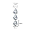 Right Grand ASTM F136 Titanium Pear Drop Charm for Huggie Hoop Earring Dangle Teardrop CZ Pendant for Helix Earlobe Piercing