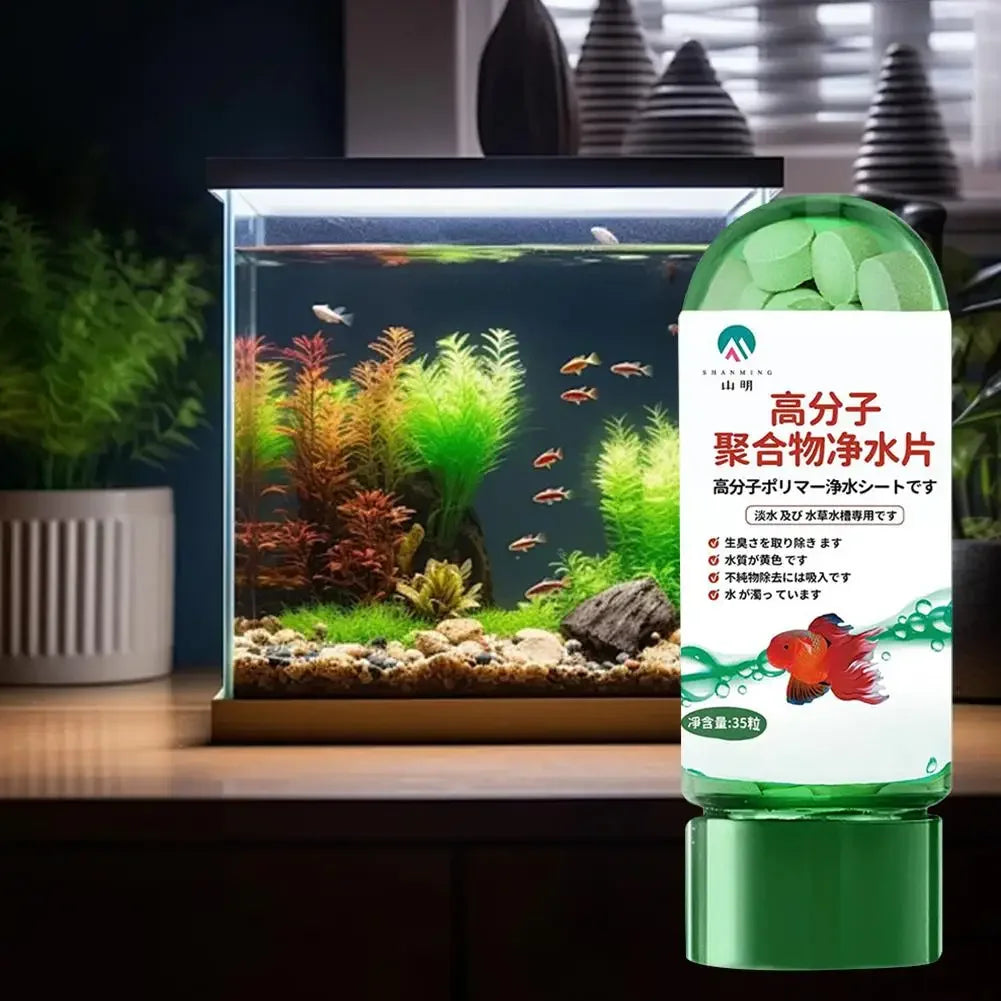 New Water Purification Tablets Fish Bowl Water Cleaning Odor Remover Effective Algae Repellent Agent For Home Aquarium Fish U5L8
