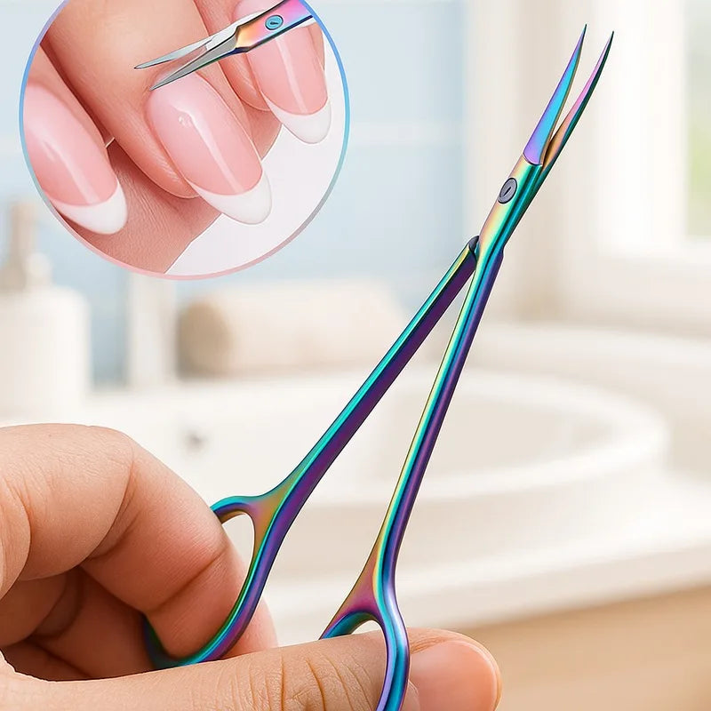 Stainless Steel Manicure Scissors Nail Care Handle Cuticle Nipper Dead Skin Removal Scissors Beauty Tool Nail Art Beauty Scissor