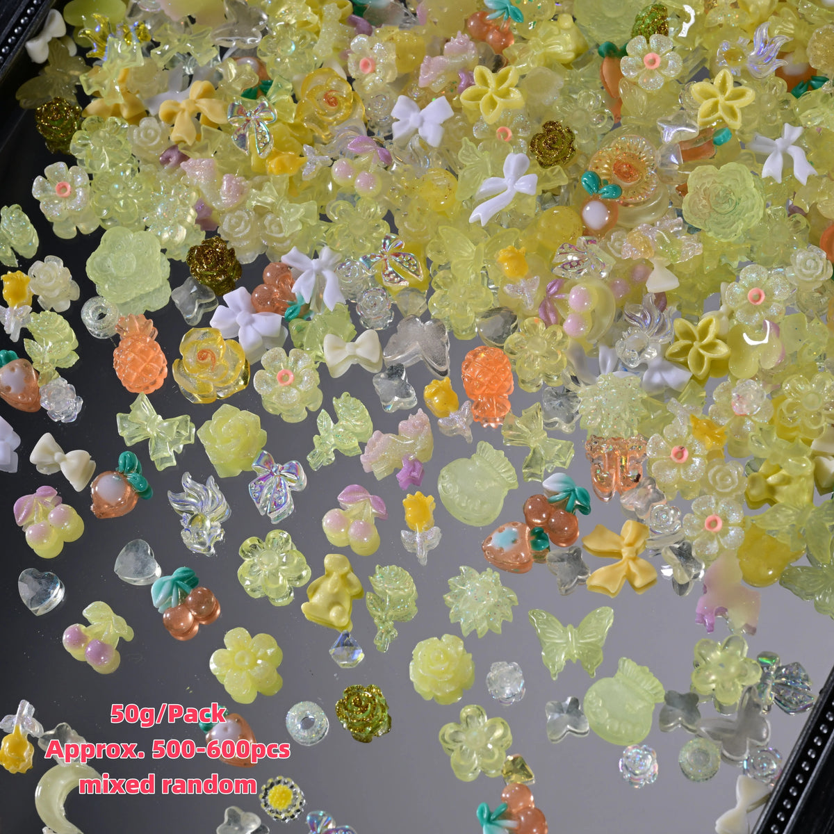 500-600pcs Bow Flower Nail Art Resin Decorations Mix Shapes Nail Charms Press on Manicure Supplies Jewelry Kawaii Accessories *&