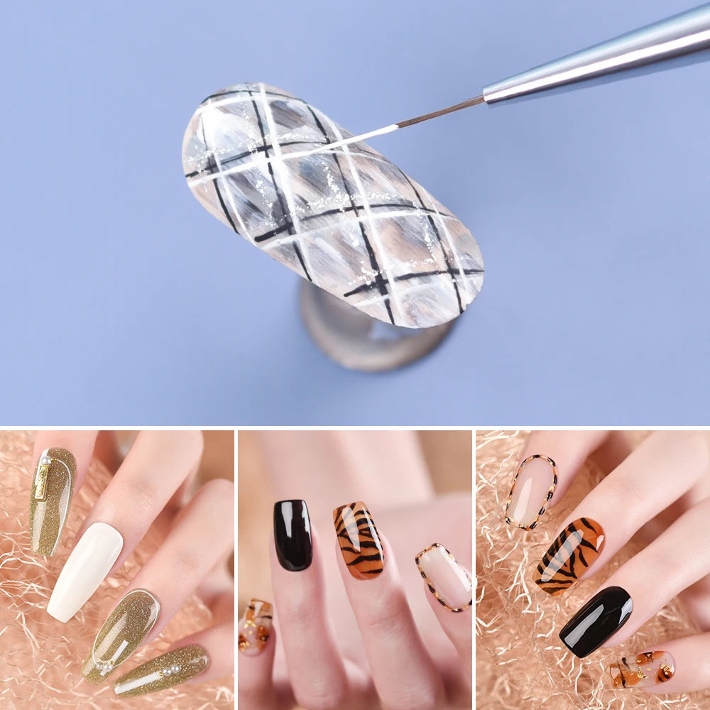 KADS Gel Liner Nail Art Brush 8/15/20mm 100% Kolinsky French Stripe Thin Pincel Liner Nails Brush DIY Drawing Painting Pen