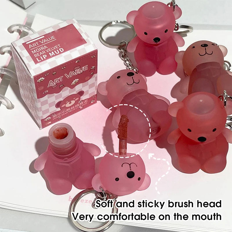 Art Value Bear Velvet Lip Clay with White Silky Lip Glaze Lipstick