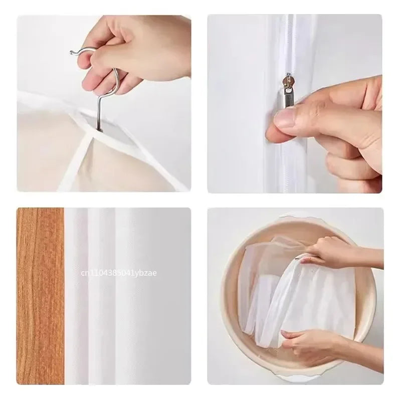 Clear Garment Bags for Hanging Clothes, Suit Bags for Closet Storage, Plastic Dustproof Suit Cover Bags, Clothes Bag with Zipper