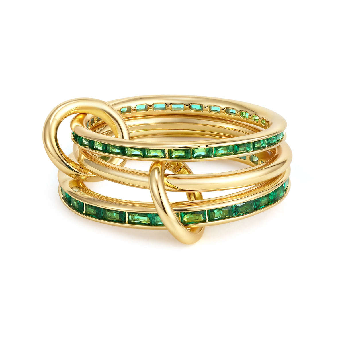 Gothic Multi-layer Metal Two-tone Stacking Rings for Women PVD Waterproof Stainless Steel CZ Zircon Finger Ring Designer Jewelry