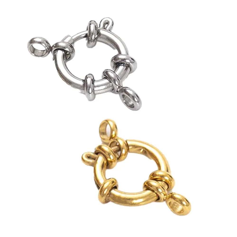 4pcs Stainless Steel Gold Round Spring Ring Clasp Necklace Link Connector for DIY Bracelet Jewelry Making Supplies Accessories