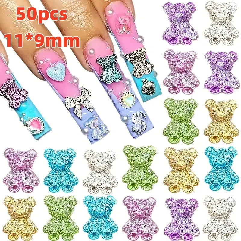 500-600pcs Bow Flower Nail Art Resin Decorations Mix Shapes Nail Charms Press on Manicure Supplies Jewelry Kawaii Accessories *&