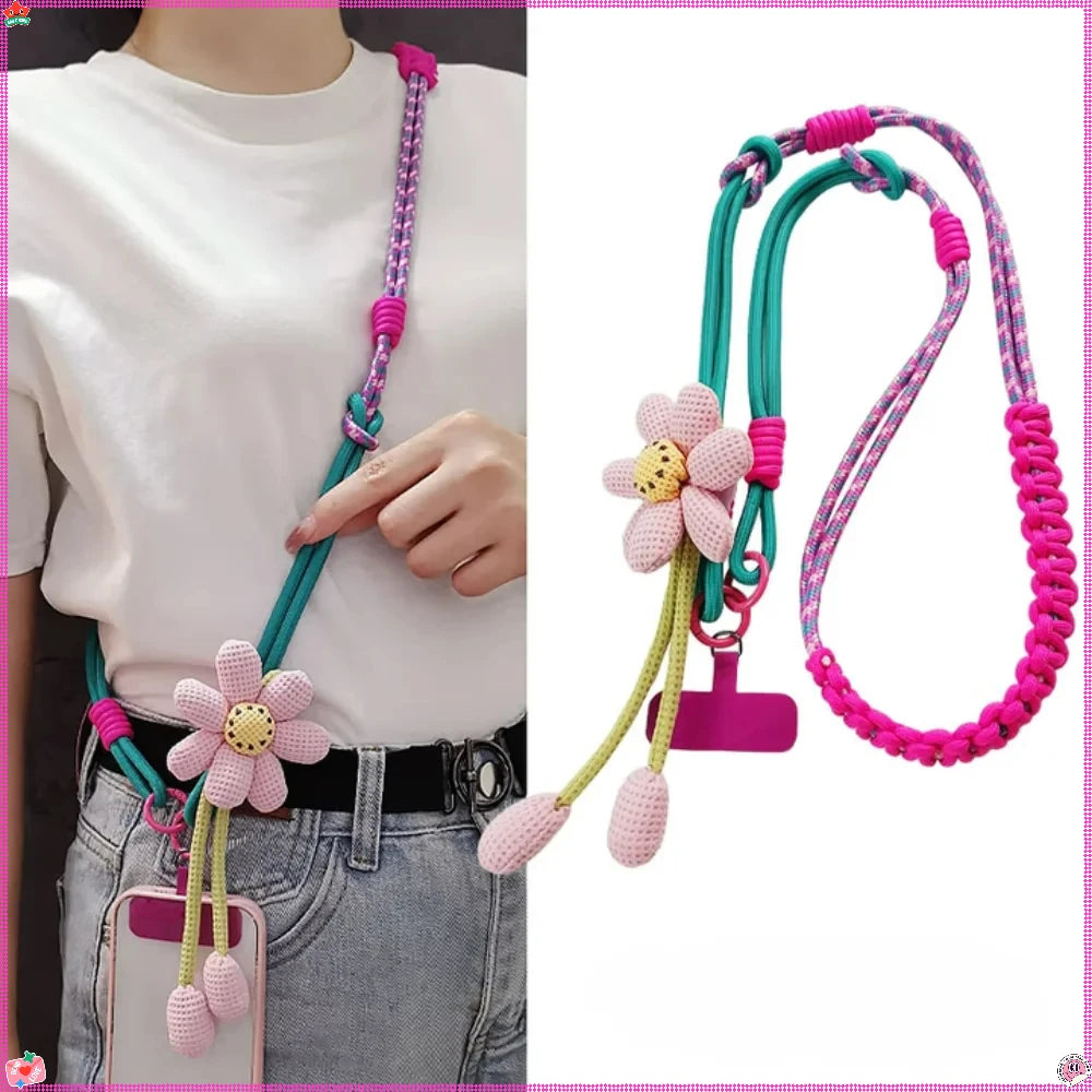 Creative Cartoon Mobile Phone Universal Lanyard Crossbody Long Rope Lanyard Rope Cartoon Decorative Pendant Outdoor Accessories