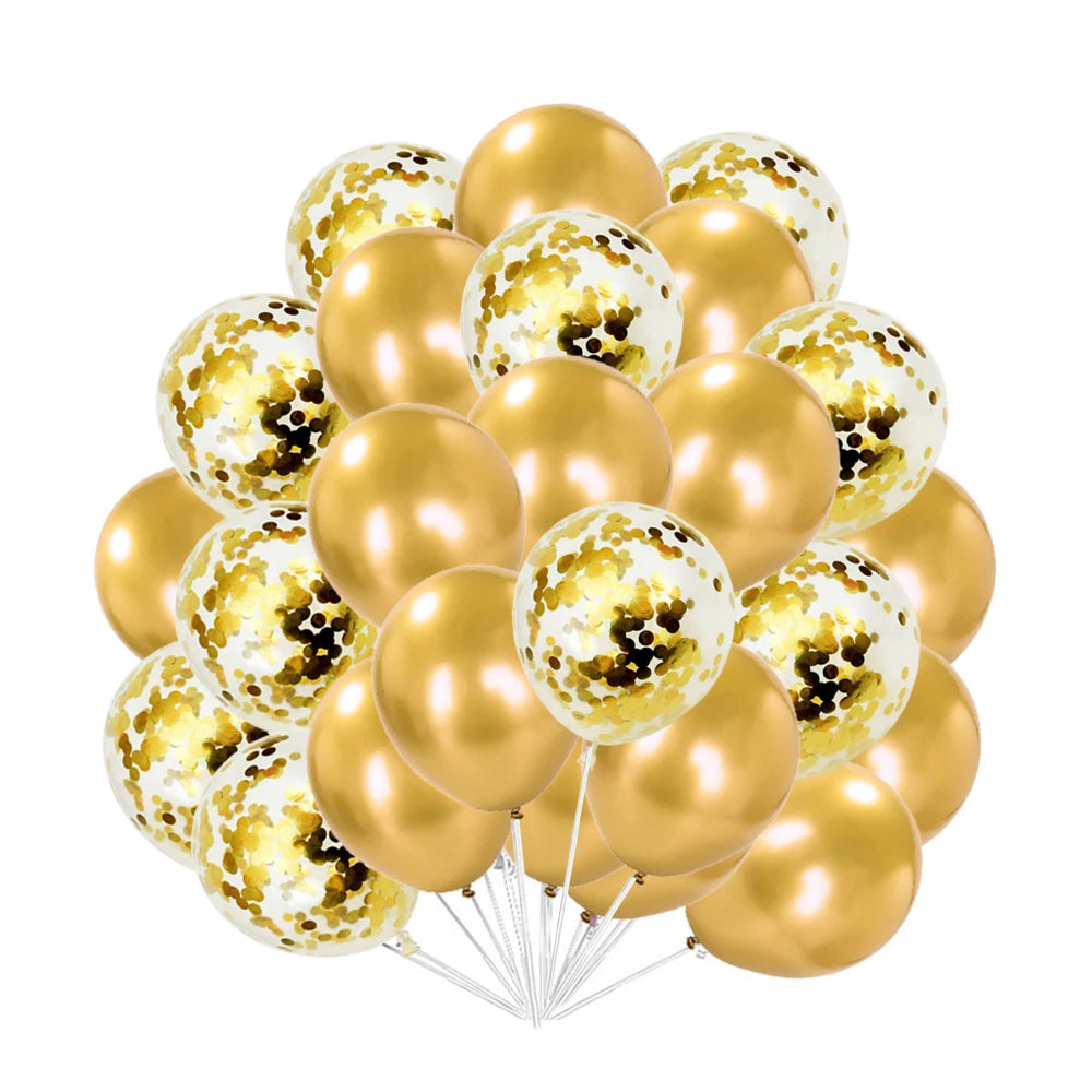 30Pcs/set 10Inch Mix Rose Gold Confetti Latex Balloons for Birthday Party Decoration Wedding Baby Shower Blue Pink Agate Balloon