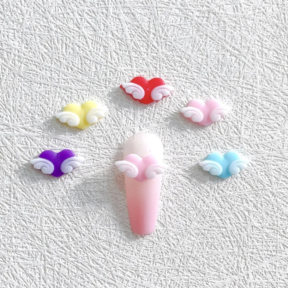 Nail Ornament Manicure Accessories Angel Wings 3D DIY Nail Art Drills Nail Jewelry Heart Nail Decorations Nail Rhinestones