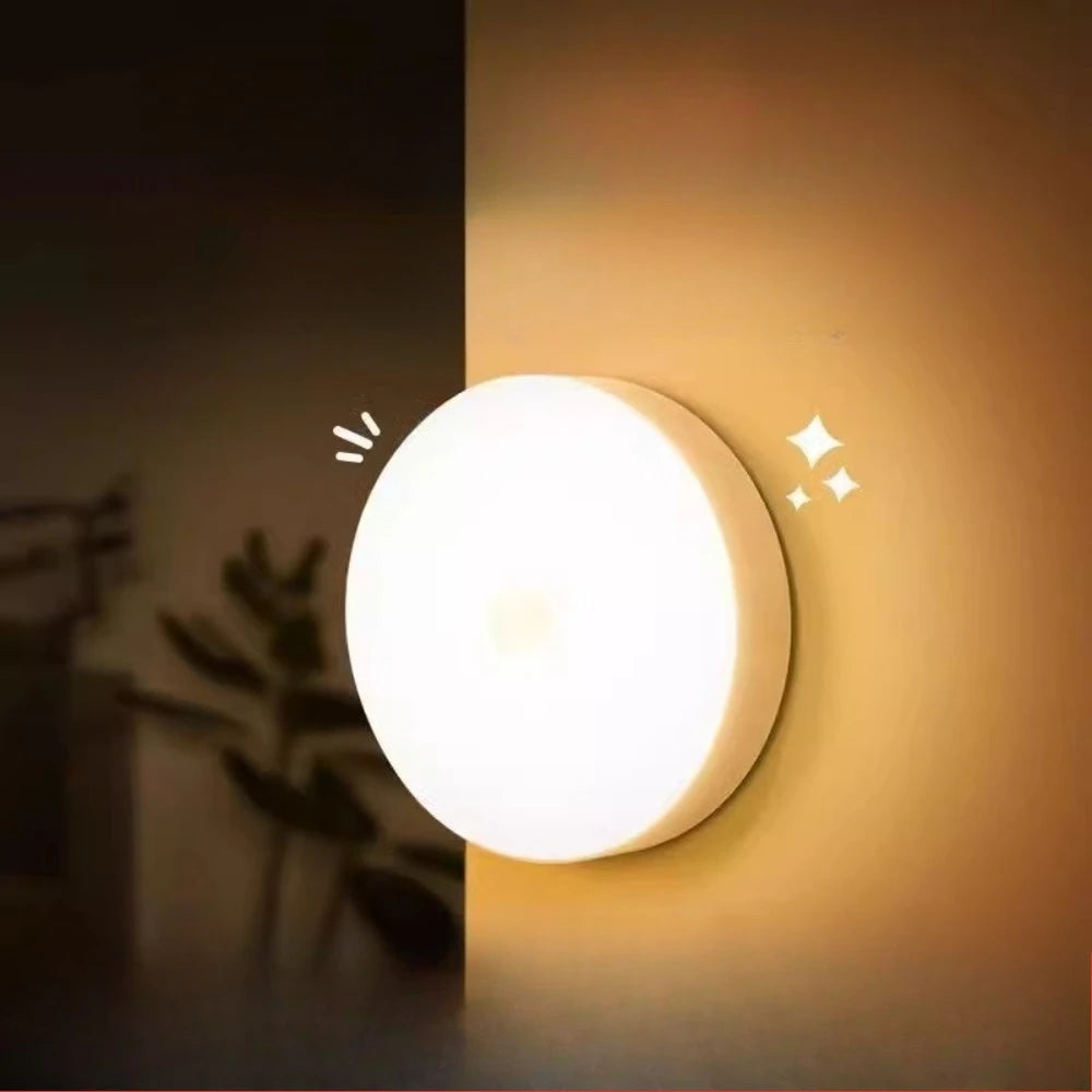 Motion Sensor LED Night Light USB Rechargeable Night Lamp for Kitchen Cabinet Wardrobe Lamp Staircase Wireless Closet Light