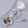 3pcs Rhombic Nail Glitter Flakes Laser Silvery Diamond Shape Sequins For Nails AB Colorful Chunky Sparkly DIY Manicure Accessory