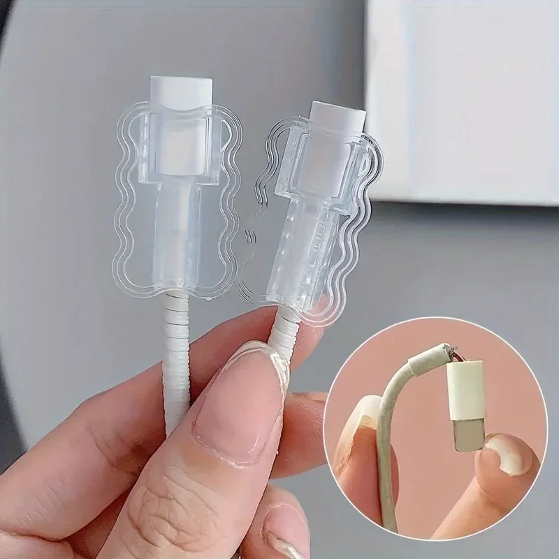 10pcs,Data Cable Protector Sleeves,Anti-Breakage Cord Saver,Mobile Phone Accessory,Flexible Cord Management for School and Home