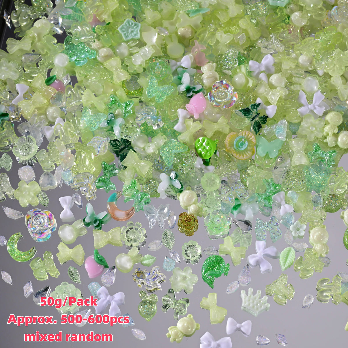 500-600pcs Bow Flower Nail Art Resin Decorations Mix Shapes Nail Charms Press on Manicure Supplies Jewelry Kawaii Accessories *&