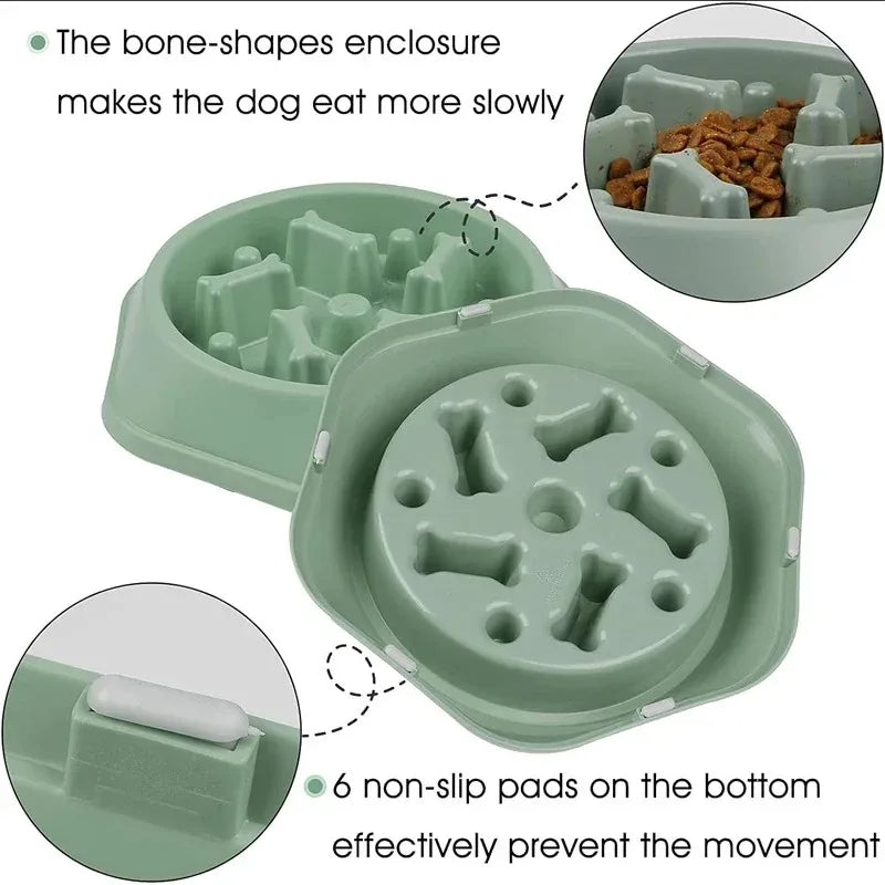 1Pc Slow Feeder Dog Bowl Anti-choking Puppy Food Bowl Anti-slip Pet Slow Eating Dog Dishes Puzzle Feeders for Dogs Small Medium