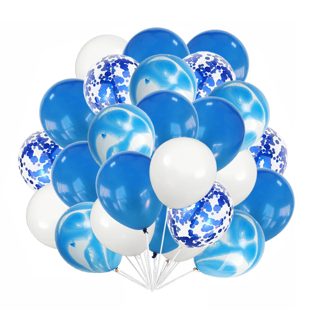 30Pcs/set 10Inch Mix Rose Gold Confetti Latex Balloons for Birthday Party Decoration Wedding Baby Shower Blue Pink Agate Balloon