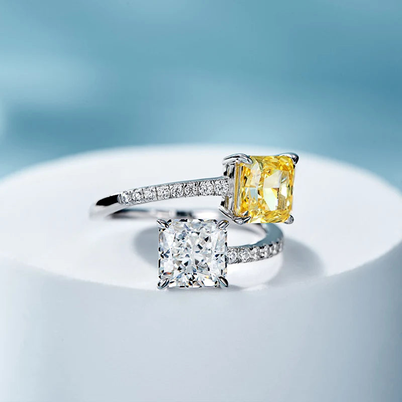 Huitan Modern Fashion Design Adjustable Ring Female Engagement Jewelry with Bright Zirconia Stylish Finger Accessories for Women