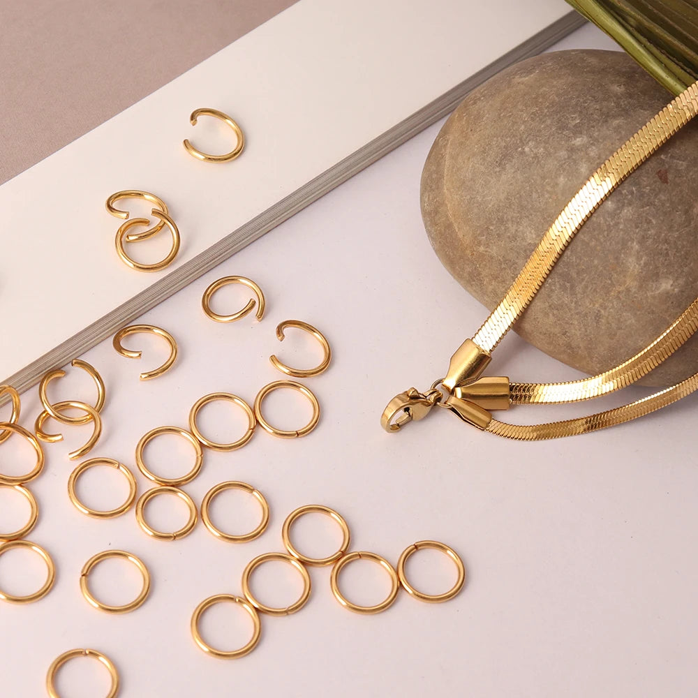 100-200pcs Stainless Steel Open Jump Rings Split Rings Connectors For DIY Jewelry Making Supplies Accessories Wholesale