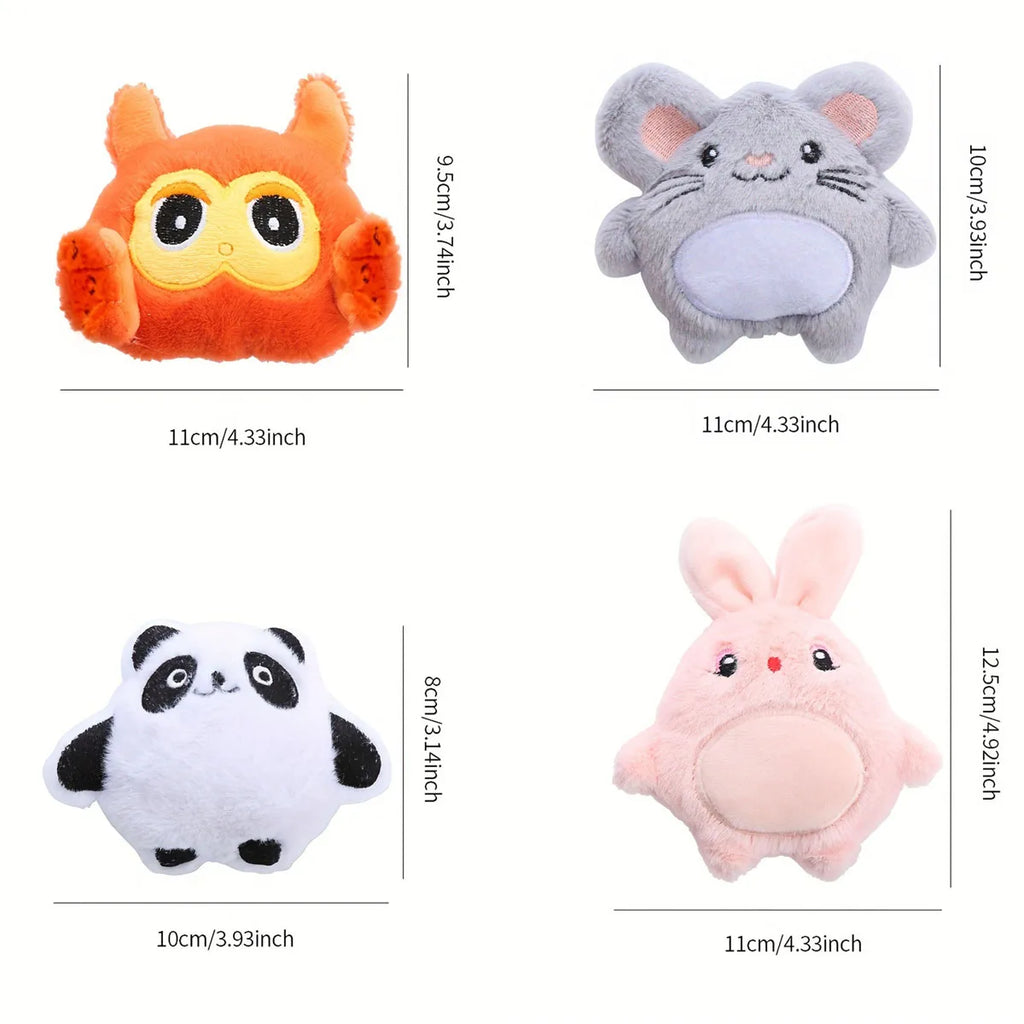 New Plush Doll Mouse Rabbit Cartoon Animal Cat Dog Double Pet Toy Soft Bite-Resistant Self-Exciting Cat Toy
