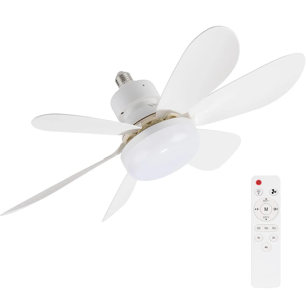 30W/40W Ceiling Fans with Remote Control LED Light Fan, E27 Lamp Base Intelligent Silent Ceiling Fan for Bedroom and Living Room