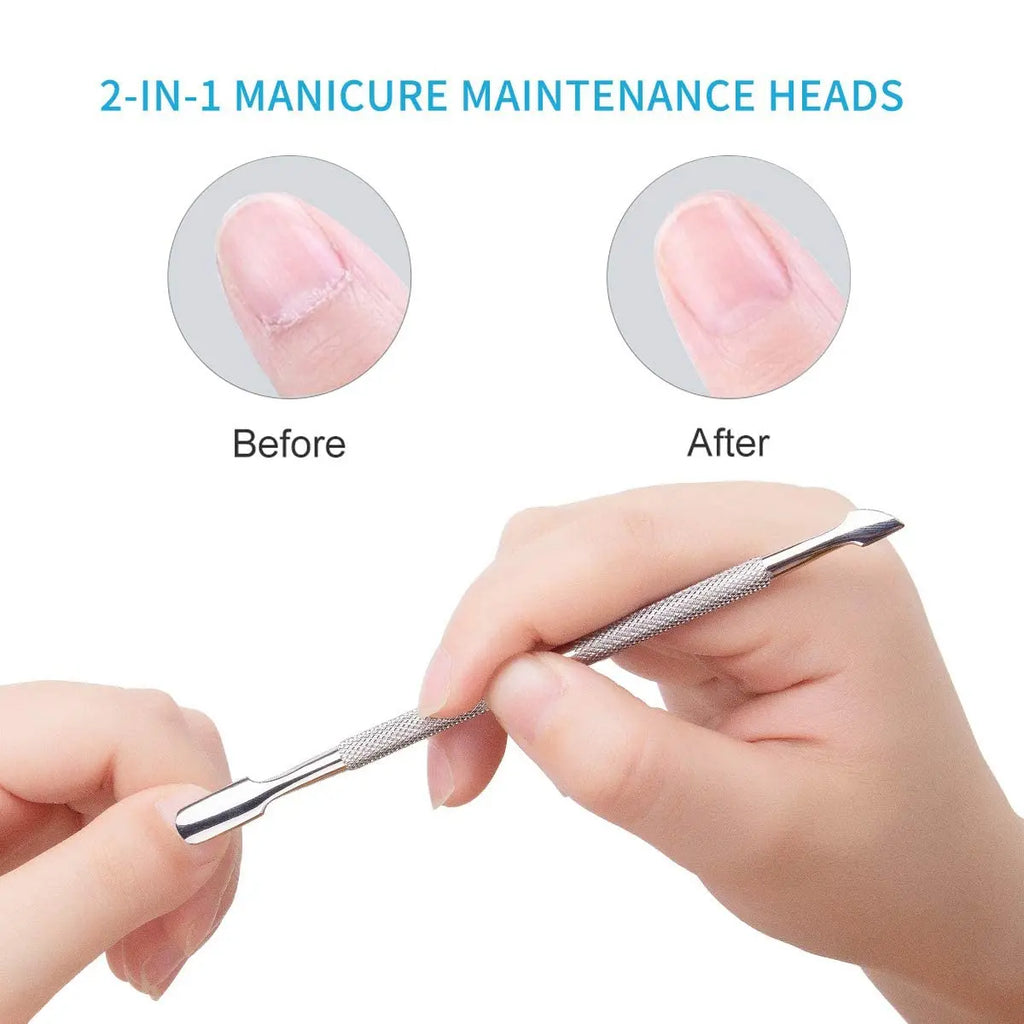 1/10Pcs Double Ended Stainless Steel Cuticle Pusher Dead Skin Push Remover for Pedicure Manicure Nail Art Cleaner Care Tool
