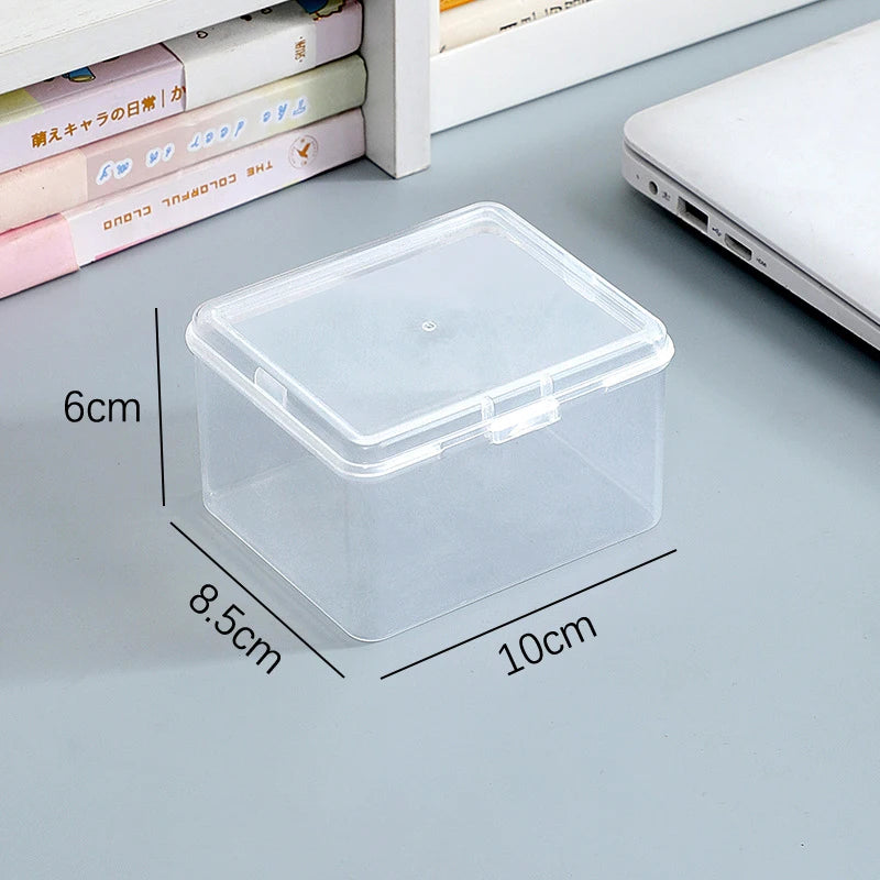 New Transparent Plastic Storage Box Photocards Small Card Storage Box Desk Organizer Box Classification Box Stationery