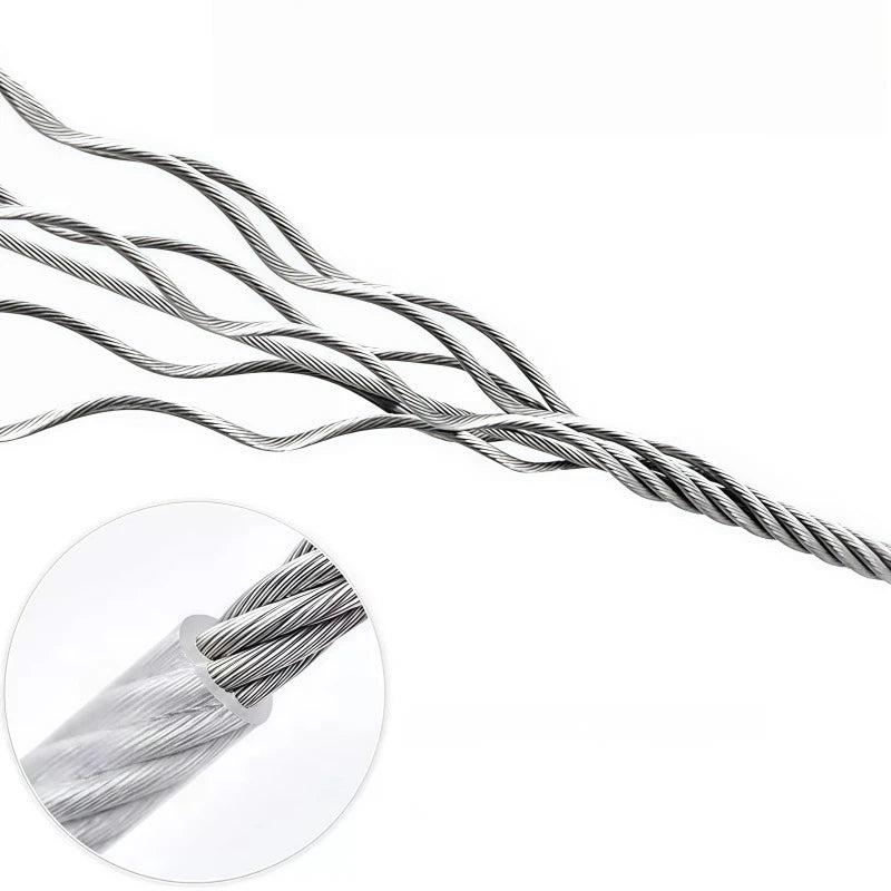 1pc 2/5/10 Meters Versatile Clothesline Stainless Steel Rope for Outdoor Camping Traction Ropes Thickened Dog Pet Leash
