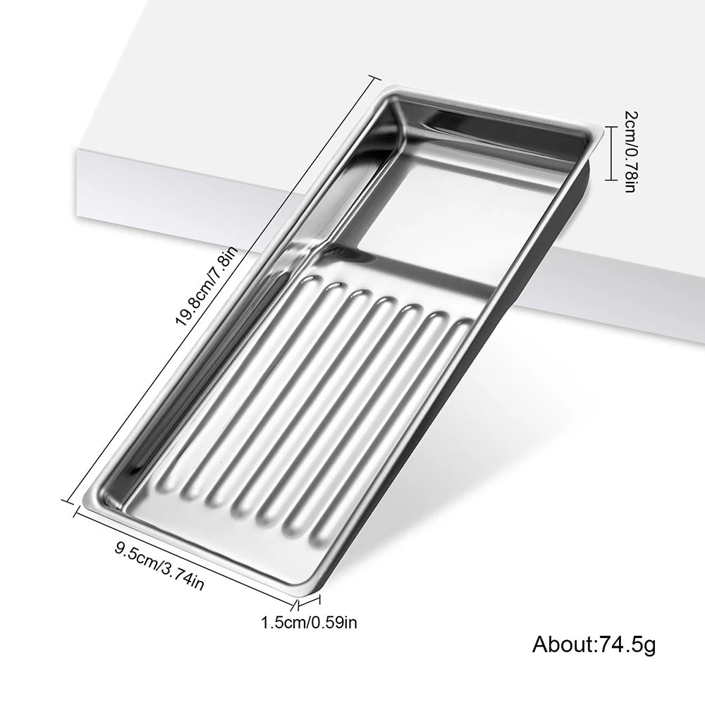 Stainless Steel Nail Decoration Cosmetic Storage Tray Nail Equipment Plate Doctor Surgery Dental Tray Nail Polish Display Tools