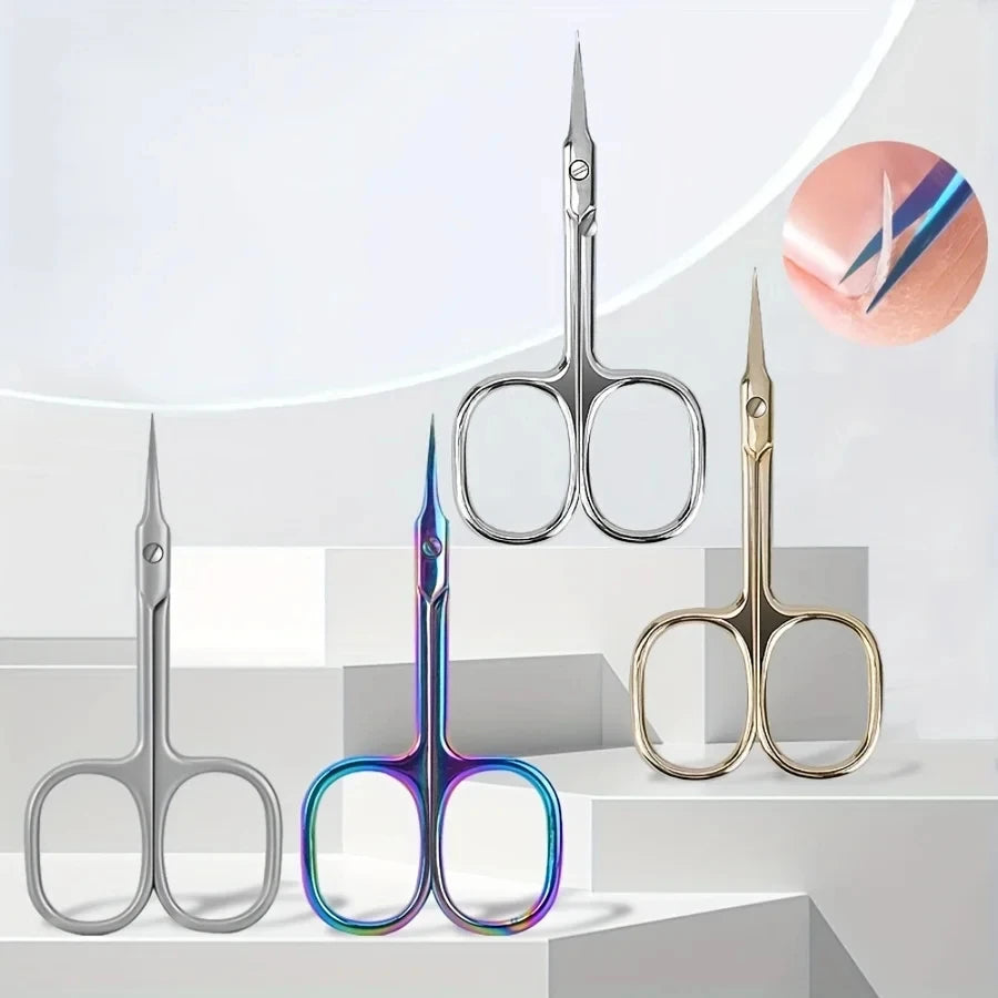 Cuticle Scissors Trimmer for Manicure and Pedicure Curve Blade Precise Pointed Tip Grooming Kit for Nail Art Extra Fine Cuticle