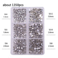 1 Box Multi-size AB Crystal Nail Rhinestones Flat Bottom Crystal Clear Diamond Gems DIY Nail Art Decorations Strass Stones