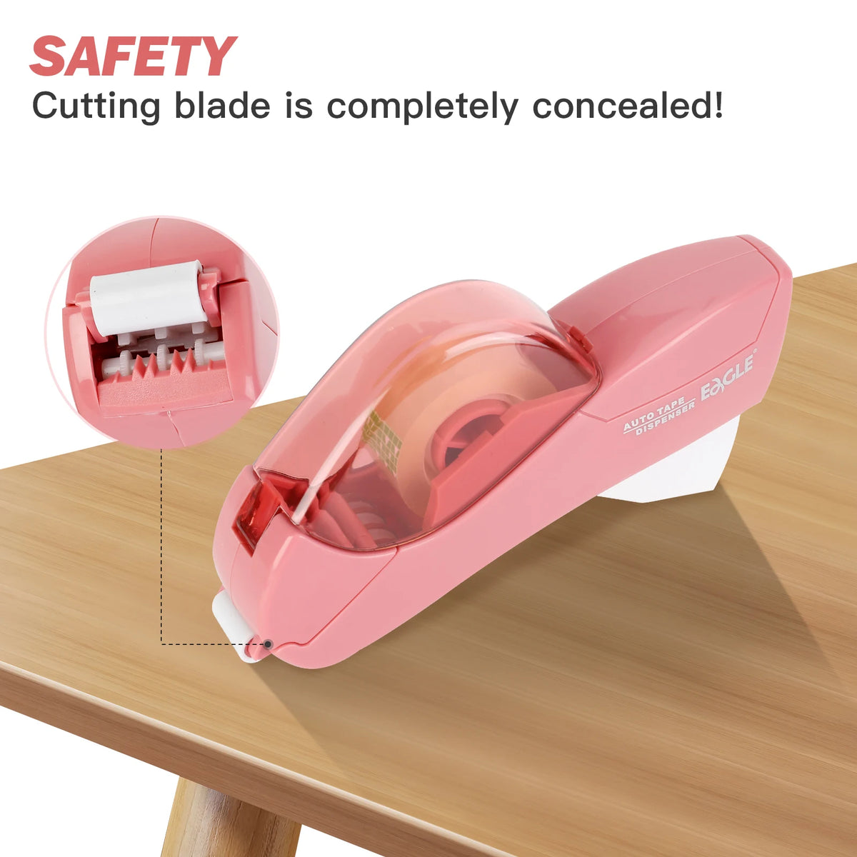 Auto Tape Dispenser Cutter With Tow Roll Tape Portable Stationery Hand Held Tape Holder For Wrapping Office Home School Supplies