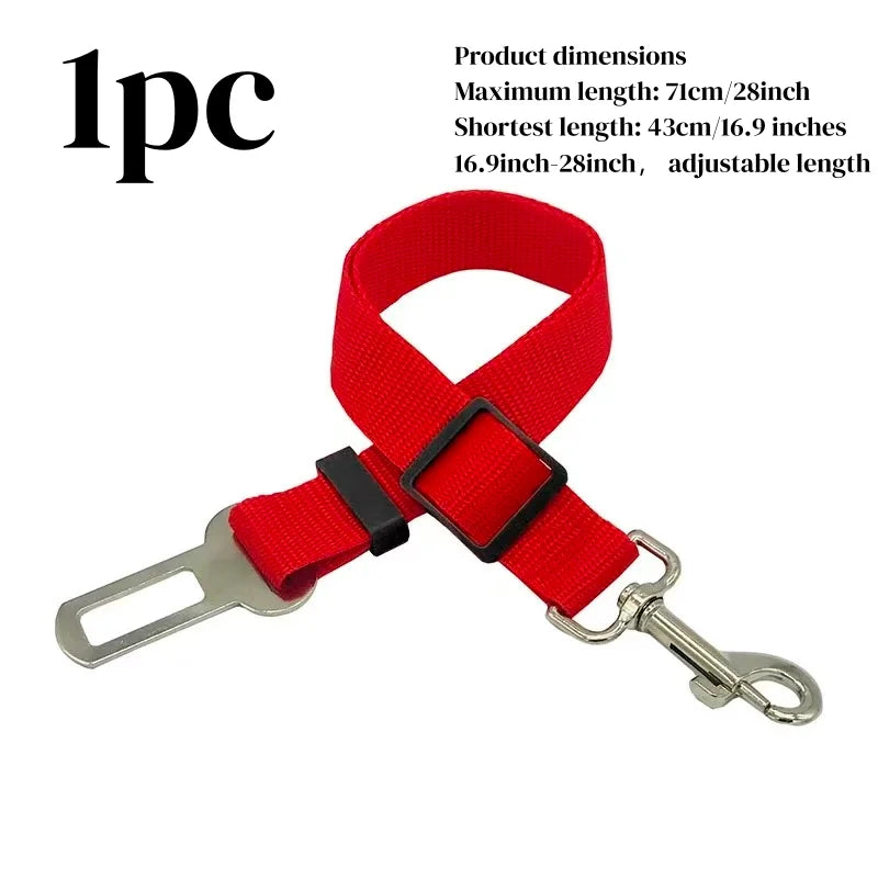 Car Pet Seat Belt, Adjustable Safety Rope, Rust Proof Hook and 360° Rotating Buckle, Used for Trucks and Station Wagons