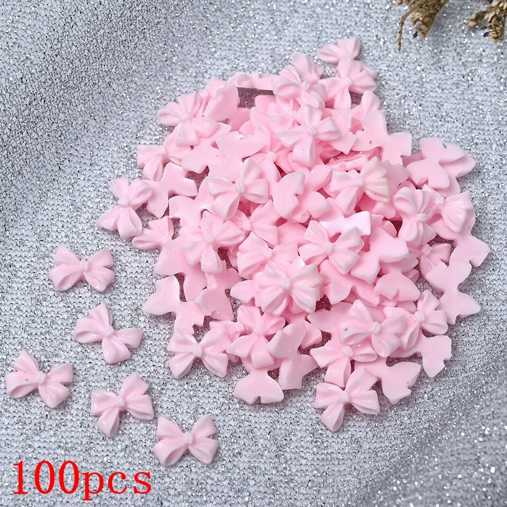500-600pcs Bow Flower Nail Art Resin Decorations Mix Shapes Nail Charms Press on Manicure Supplies Jewelry Kawaii Accessories *&